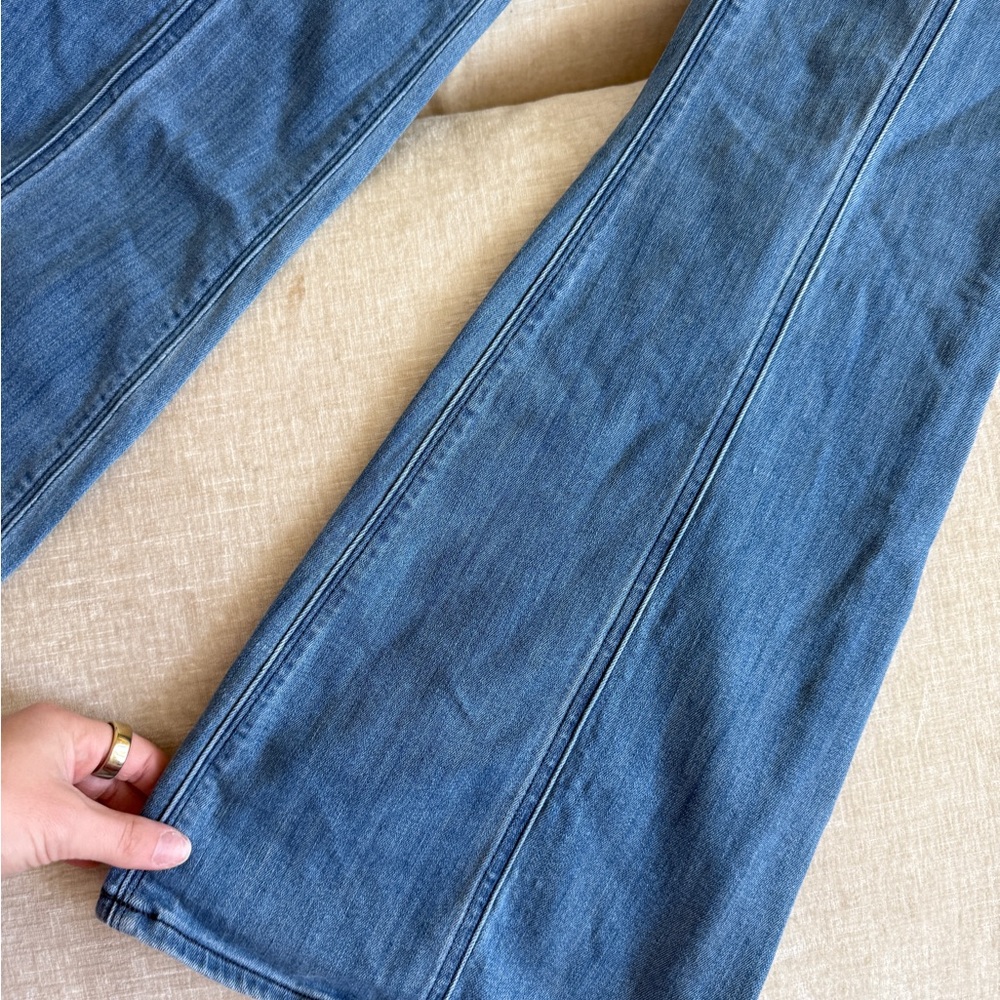 Express Denim Flare Jeans in Blue - Picture 2 of 8